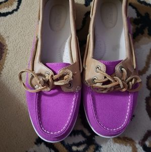 Brand new purple Sperrys